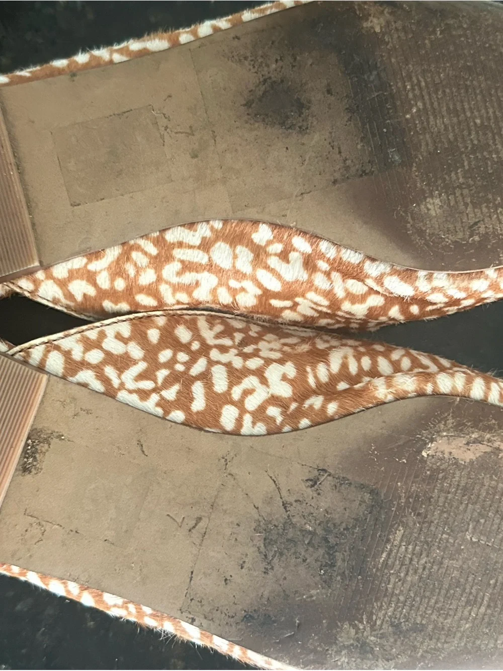 Madewell Brown & White Patterned Mule Loafers
